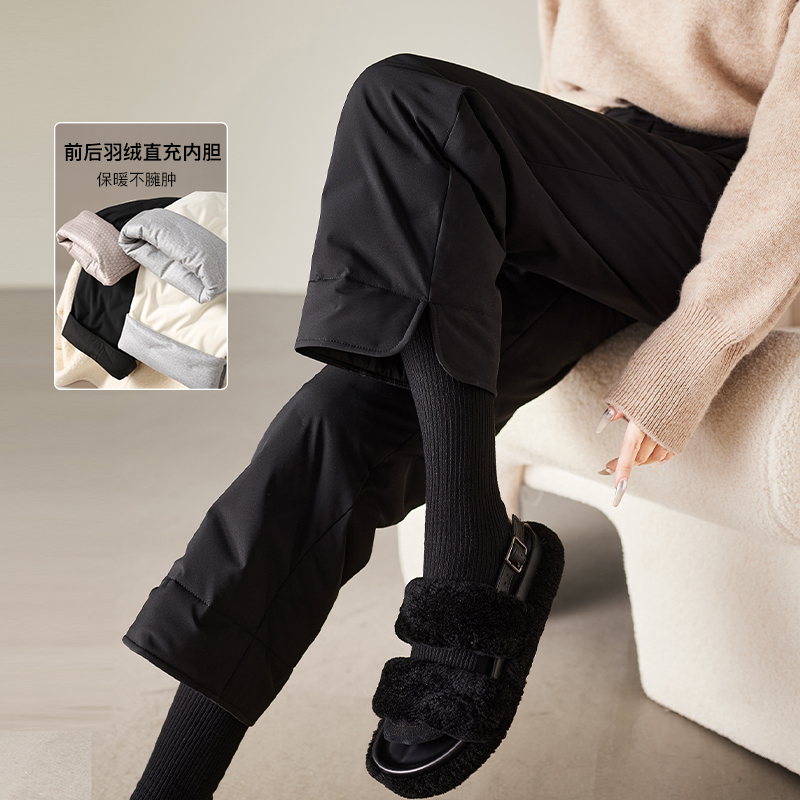 索菲丝尔时尚外穿直筒羽绒裤女2025冬季加绒加厚保暖休闲裤441603