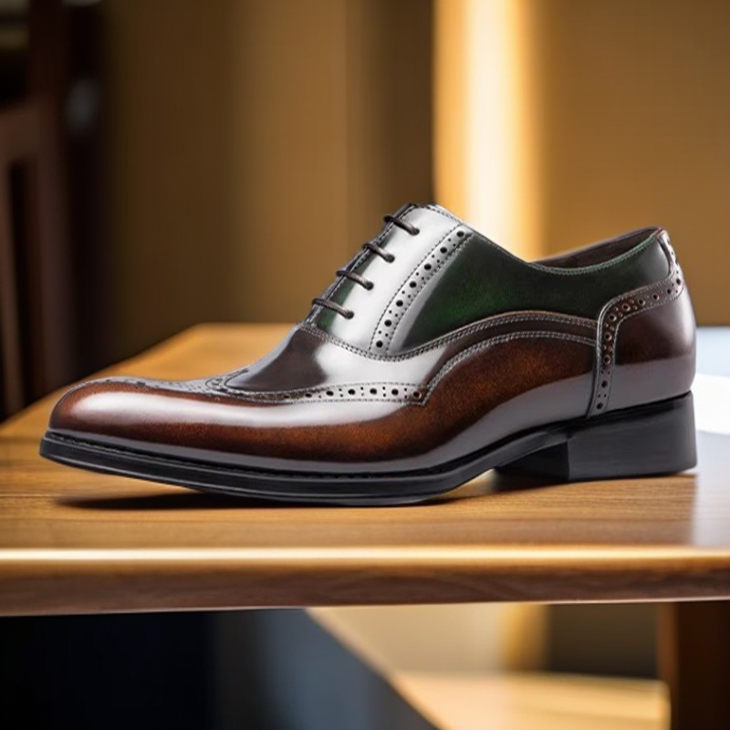 B要集合159-459百搭真皮商务圆头休闲皮鞋