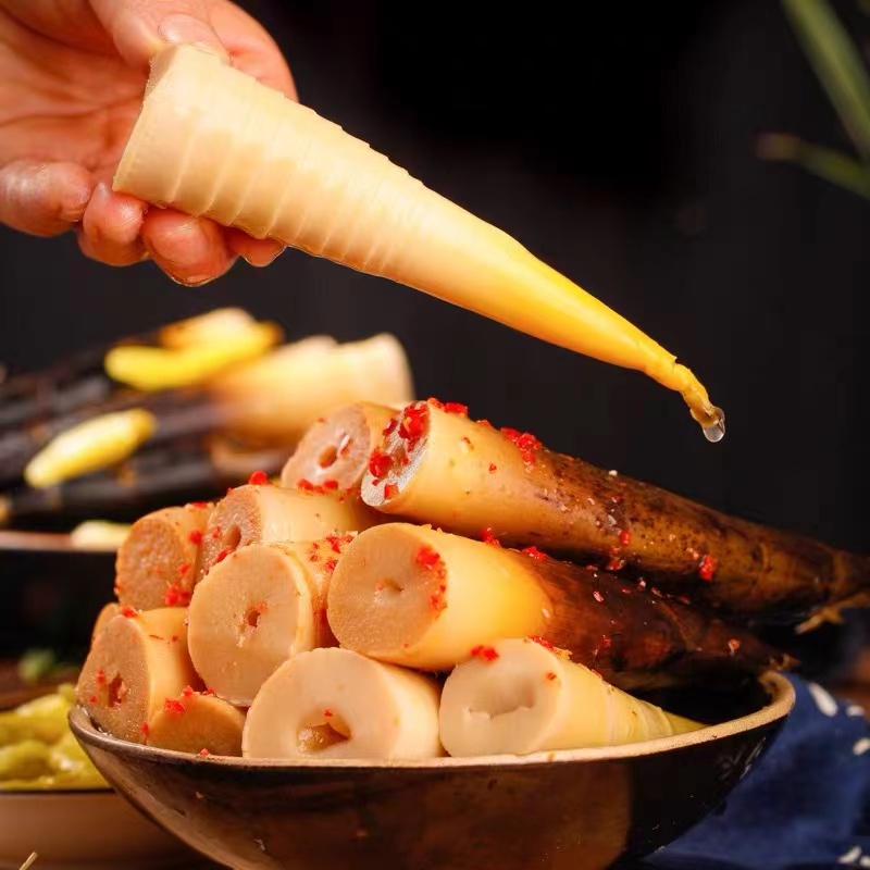 网红手剥笋2023新笋香辣味手撕笋泡椒味笋尖开袋即食休闲零食500g