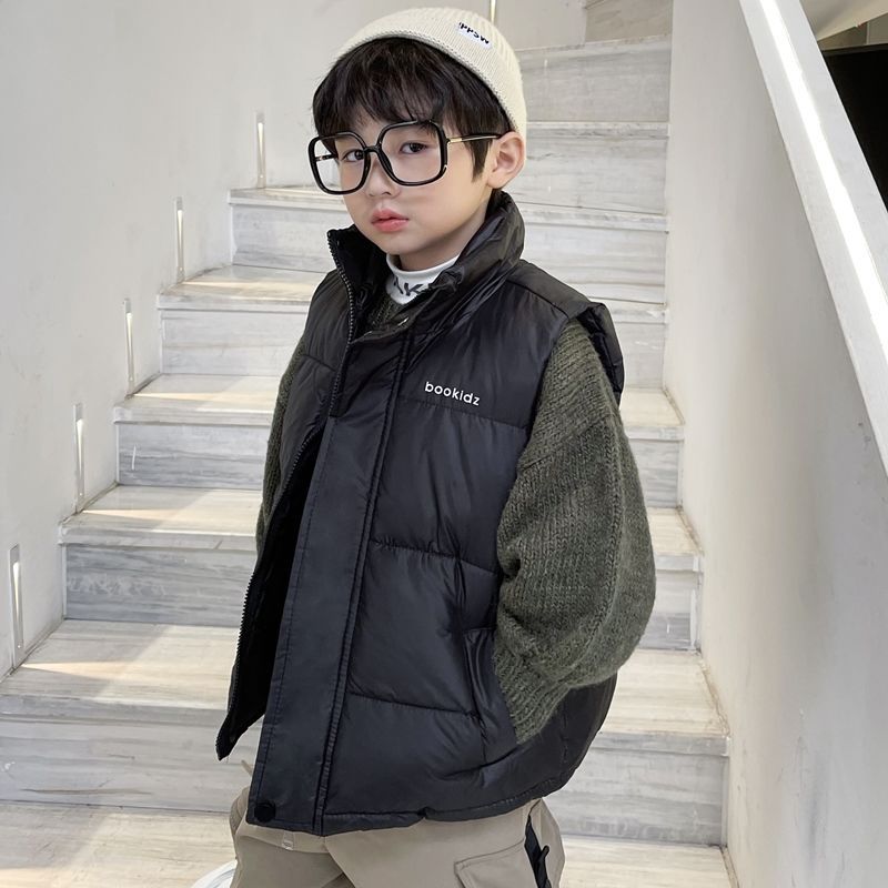 反季清仓秋冬季儿童羽绒马甲男童加厚外穿背心女童中大童马夹洋气