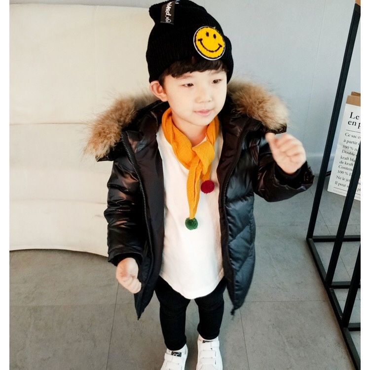 儿童反季清仓羽绒服加厚中长款2020新款男童大毛领冬装外套女童装