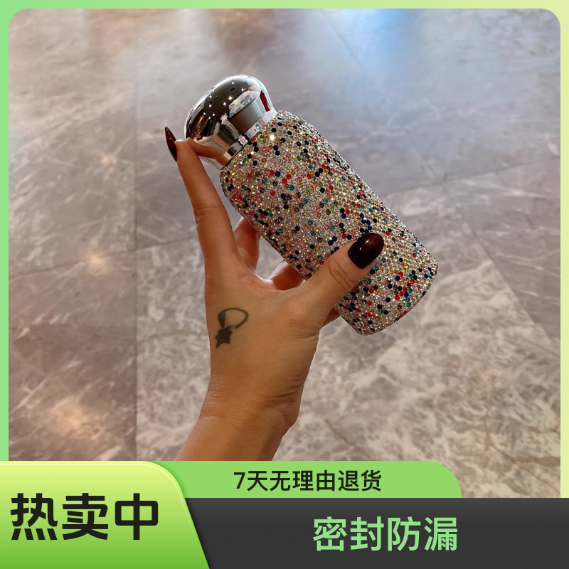 高颜值网红保温杯女轻奢镶钻不锈钢水杯学生家用车载小巧便携杯子