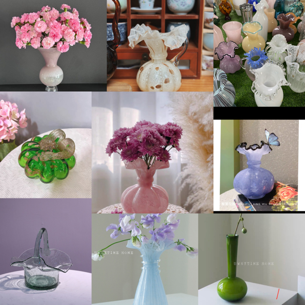 孤品专拍琉璃摆件装饰品花瓶玻璃器皿拉丝手工艺品陈列