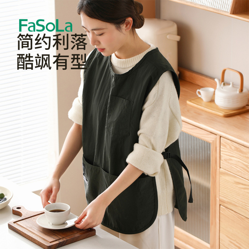 围裙防水防油厨房餐饮专用罩衣男咖啡奶茶甜品店美甲马甲工作服女