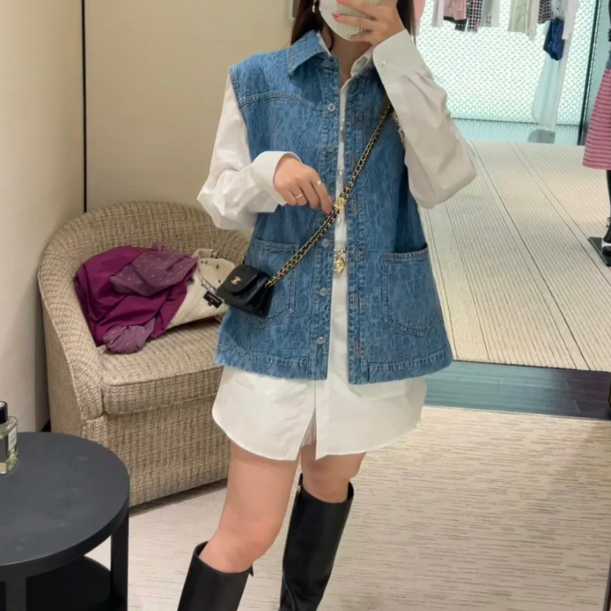 99新 Chanel/香奈儿 牛仔背心/38码/成色99/Xsps8912