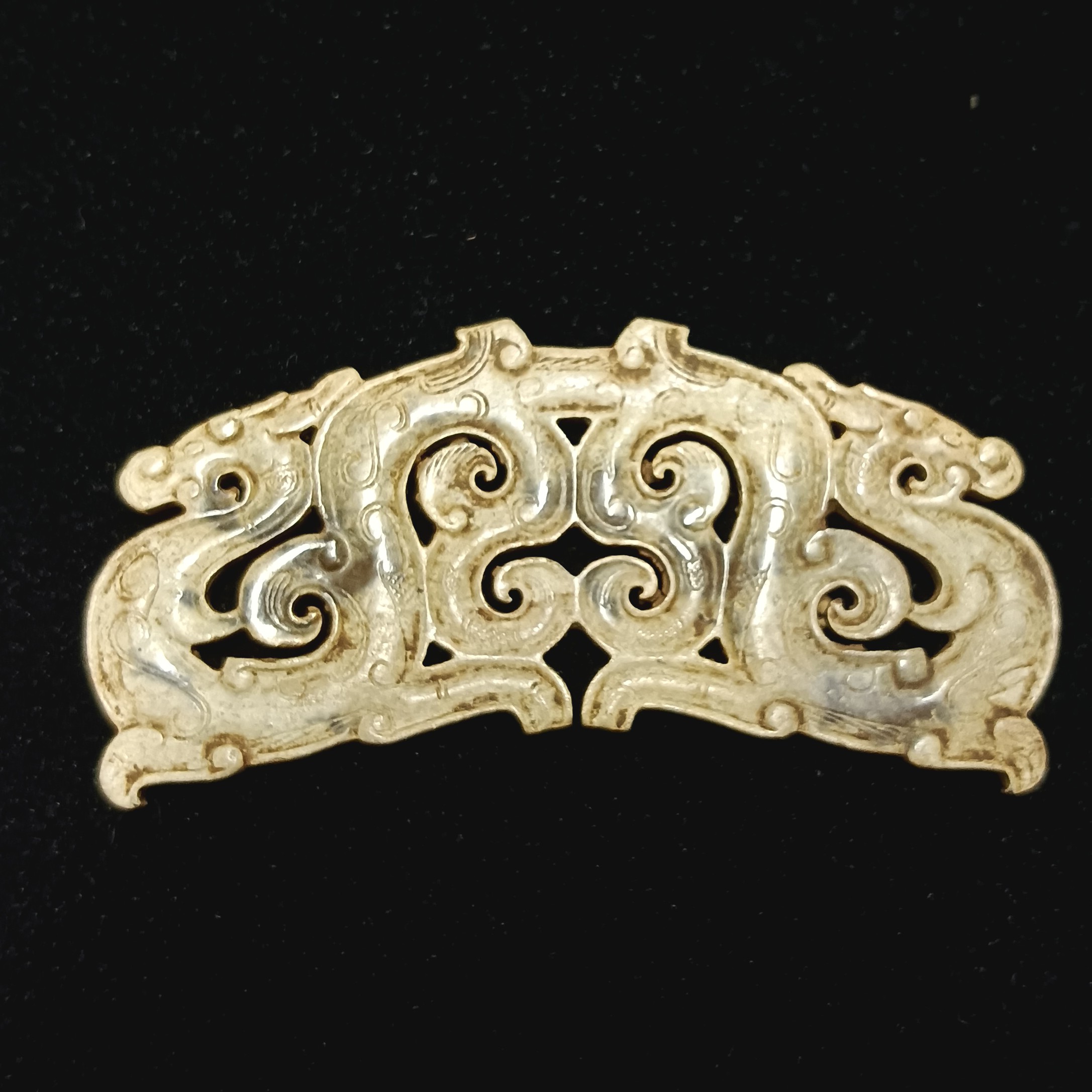 和田玉土沁色双龙玉佩挂件把件摆件