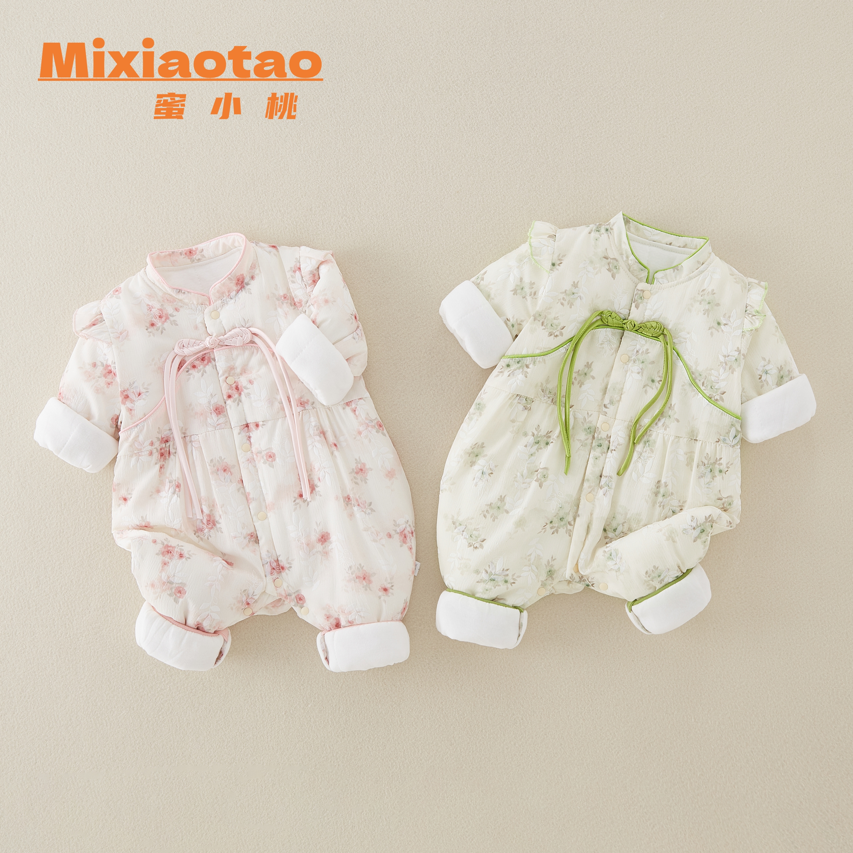 薄棉关关雎鸠 秋冬款旗袍女童长袖幼儿婴儿新生儿女宝婴童宝宝