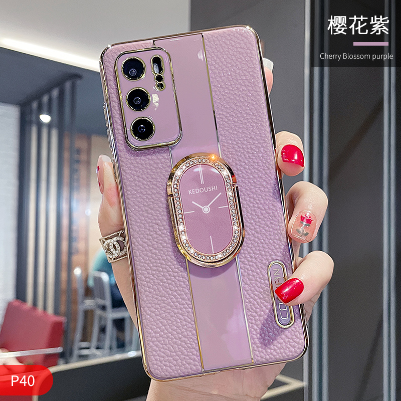 适用华为p40手机壳女款p40pro防摔pro网红水钻支架全包防摔壳
