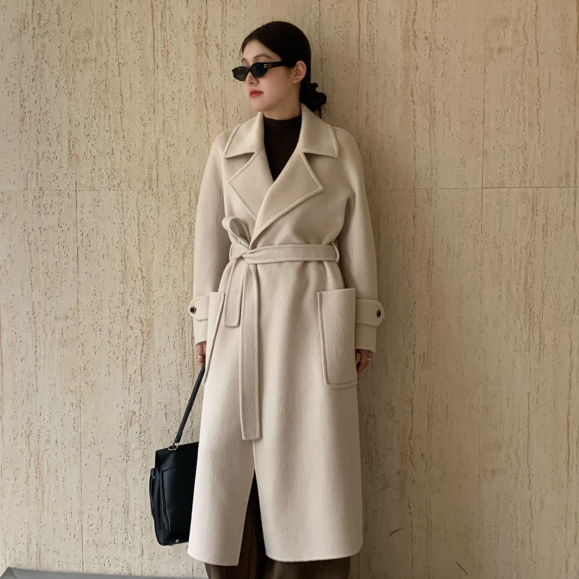 2024秋冬新款双面呢大衣女极简大牌双面呢外套女时尚外套秋冬