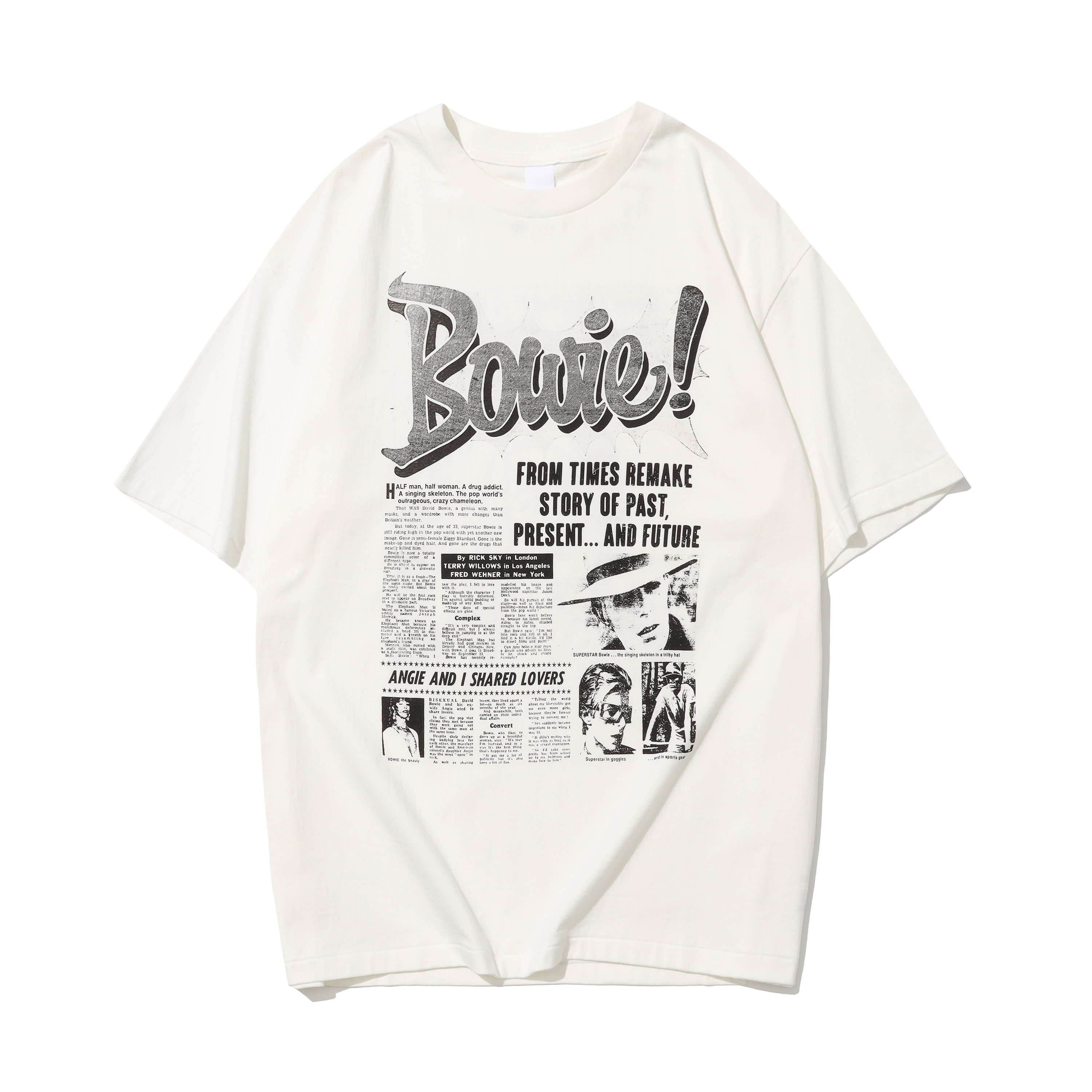 Times remake大卫鲍伊 new vintage 街头圆领印花短袖