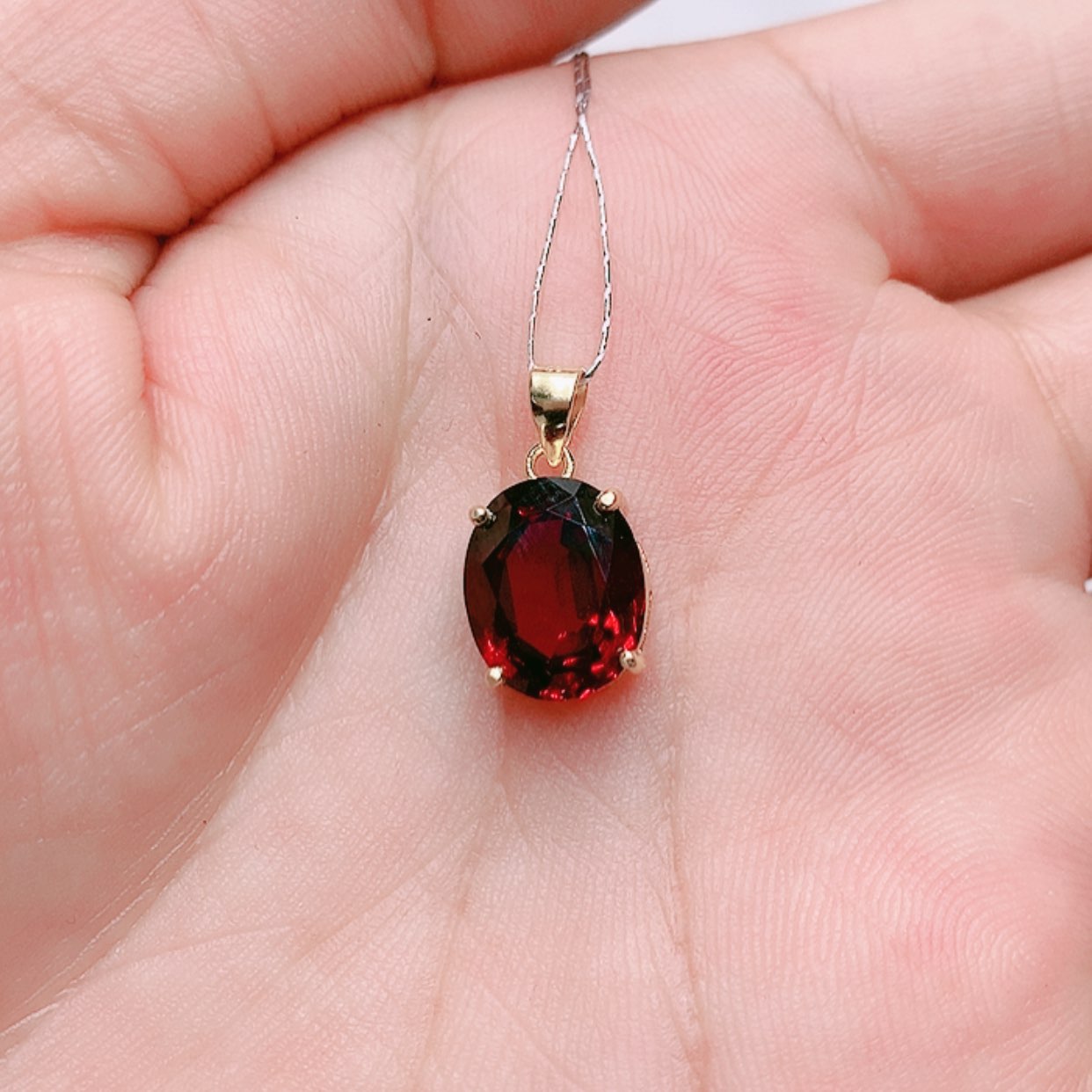 【闪购商品】石榴石吊坠(不含链)银S925镶嵌