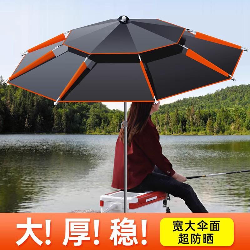 钓鱼伞万向双层加厚防晒防暴雨大钓伞夏季钓鱼专用伞户外垂钓大伞