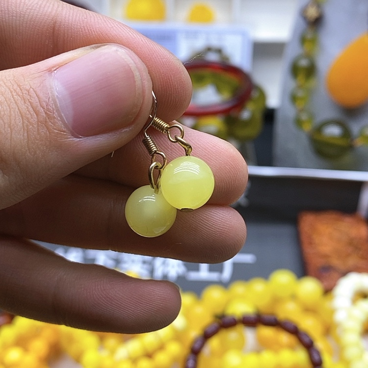 【闪购商品】琥珀耳饰未镶嵌