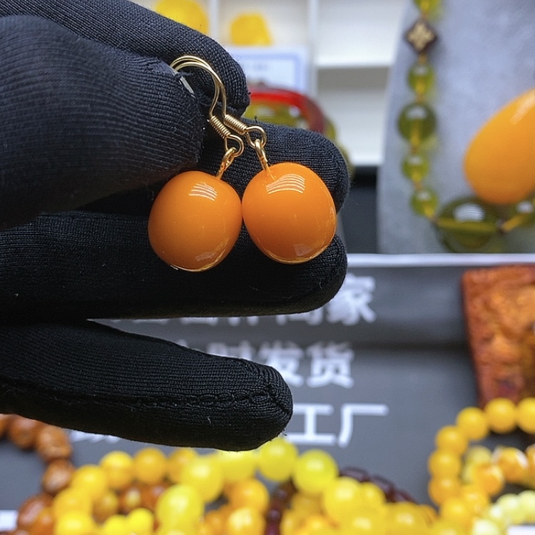 【闪购商品】琥珀耳饰未镶嵌