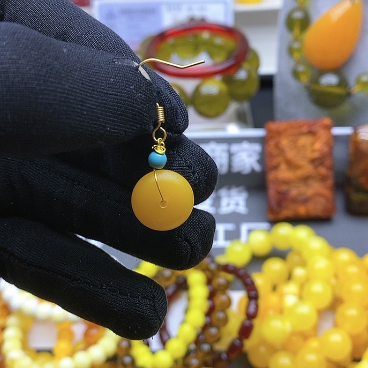 【闪购商品】琥珀耳饰未镶嵌