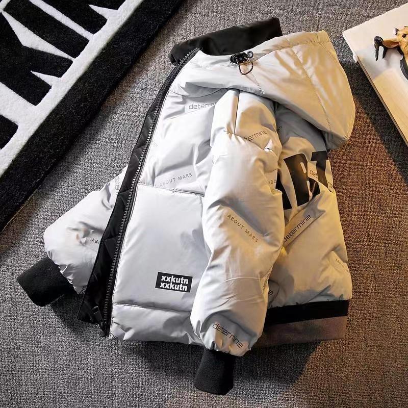 2023新款中大童儿童冬天外套男孩冬季帅气连帽加厚男童免洗保暖服