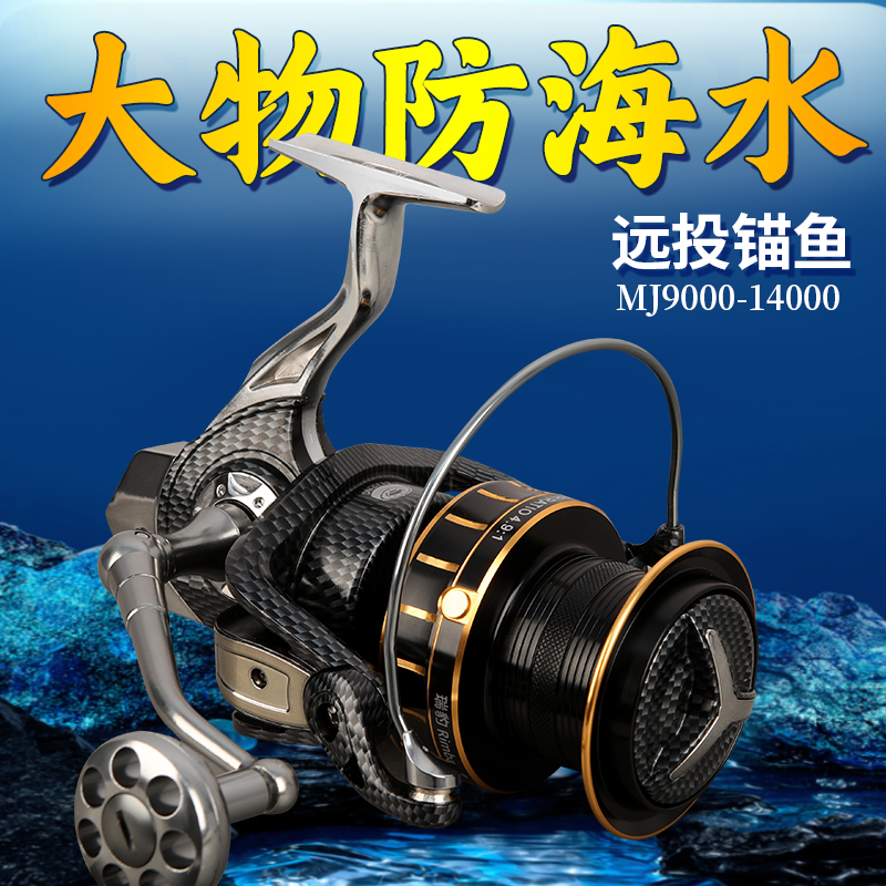 Rimbato/瑞豹远投轮海竿全金属渔轮路亚纺车轮斜口鱼线轮14000型