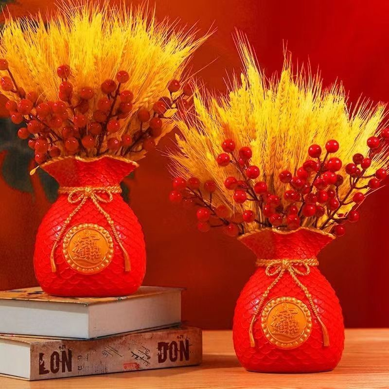 开业大麦礼品新款天然黄金麦穗干花束福袋客厅办公室玄关摆件装饰