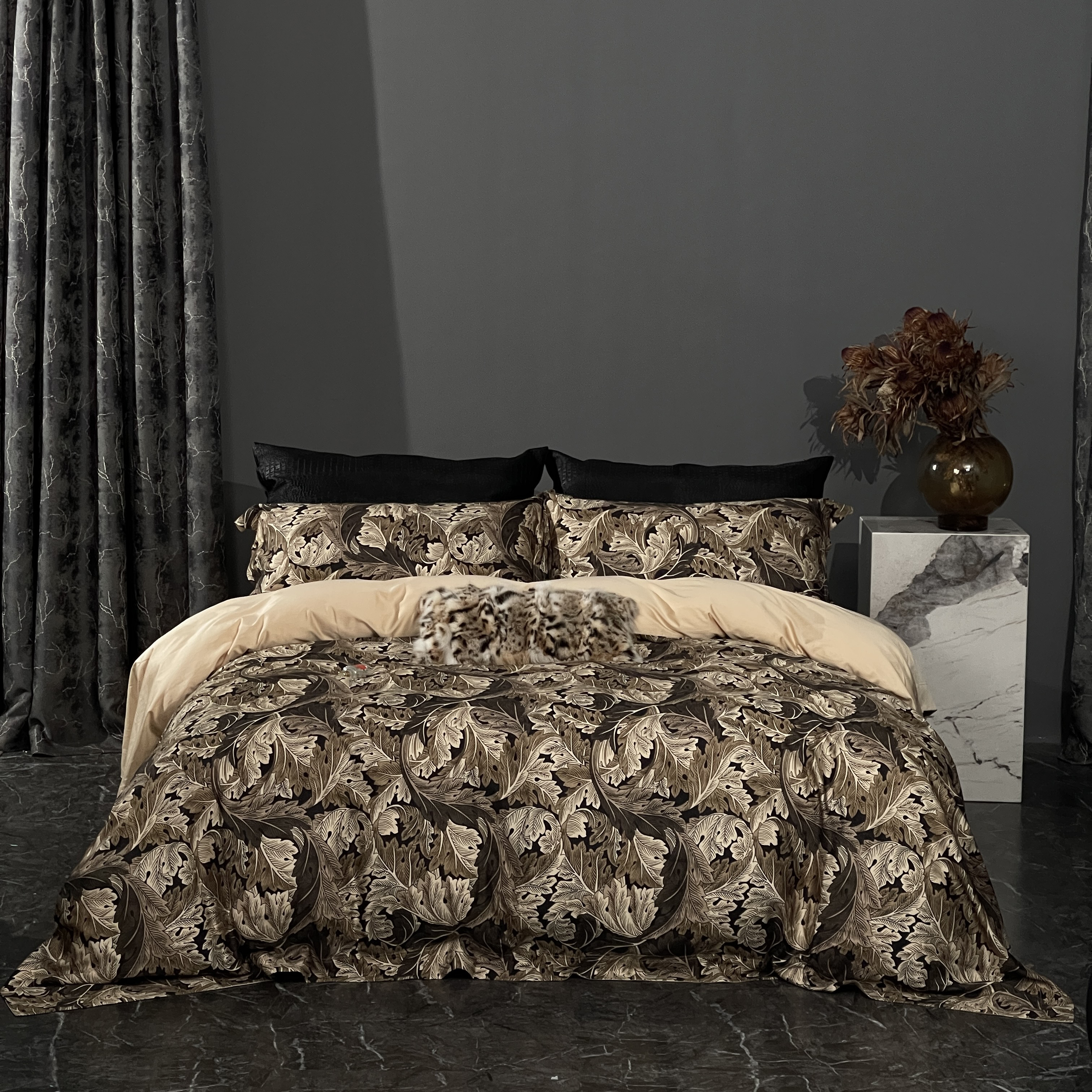 【HDSW】特!!Mor*超细旦美式长绒棉四件套高档古复轻奢欧式印花