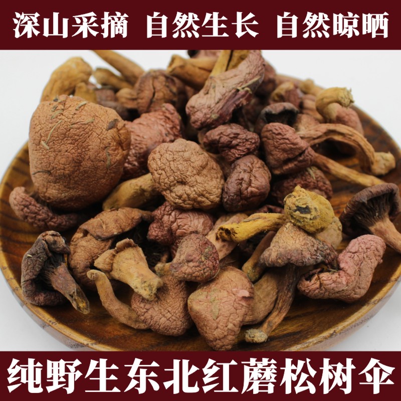 东北土特产新货野生红蘑菇松树伞钉红松伞老少皆宜食用菌干货