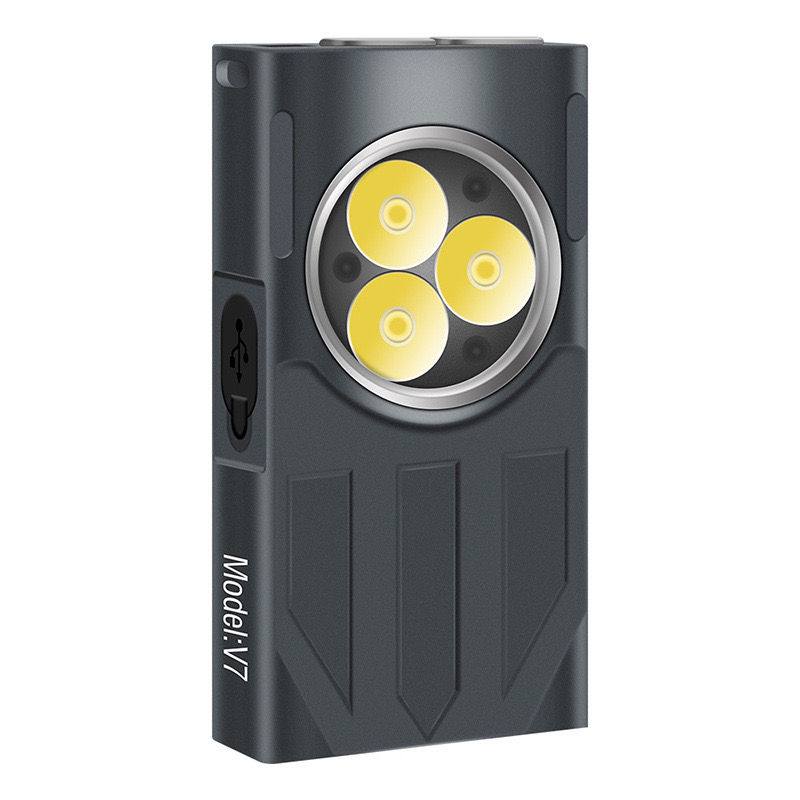 多功能便携手电筒火柴盒强光充电背夹灯