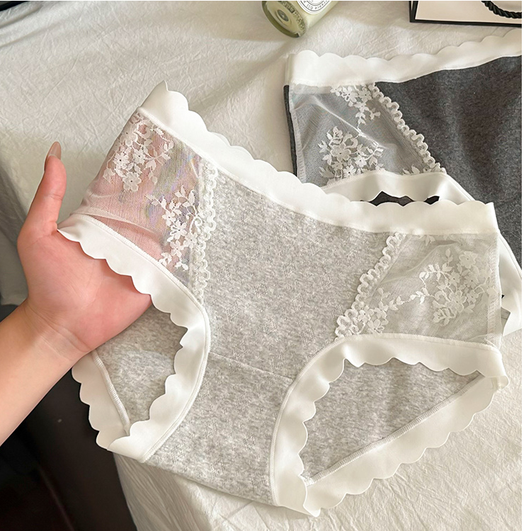 2025新款女士内裤【中腰纯棉】拼接蕾丝镂空无痕保暖舒适透气抑菌