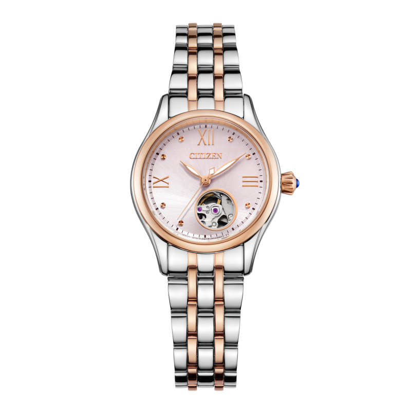 Citizen/西铁城机械钢带时尚休闲女士腕表百搭气质手表PR1044-87X