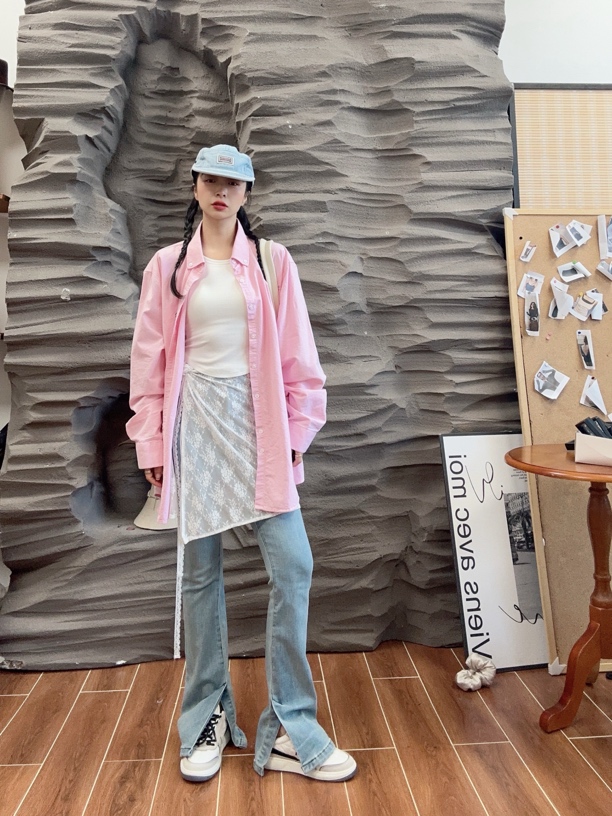 （丝丝屁帘222）时尚百搭搭配裤子屁帘条纹围巾休闲