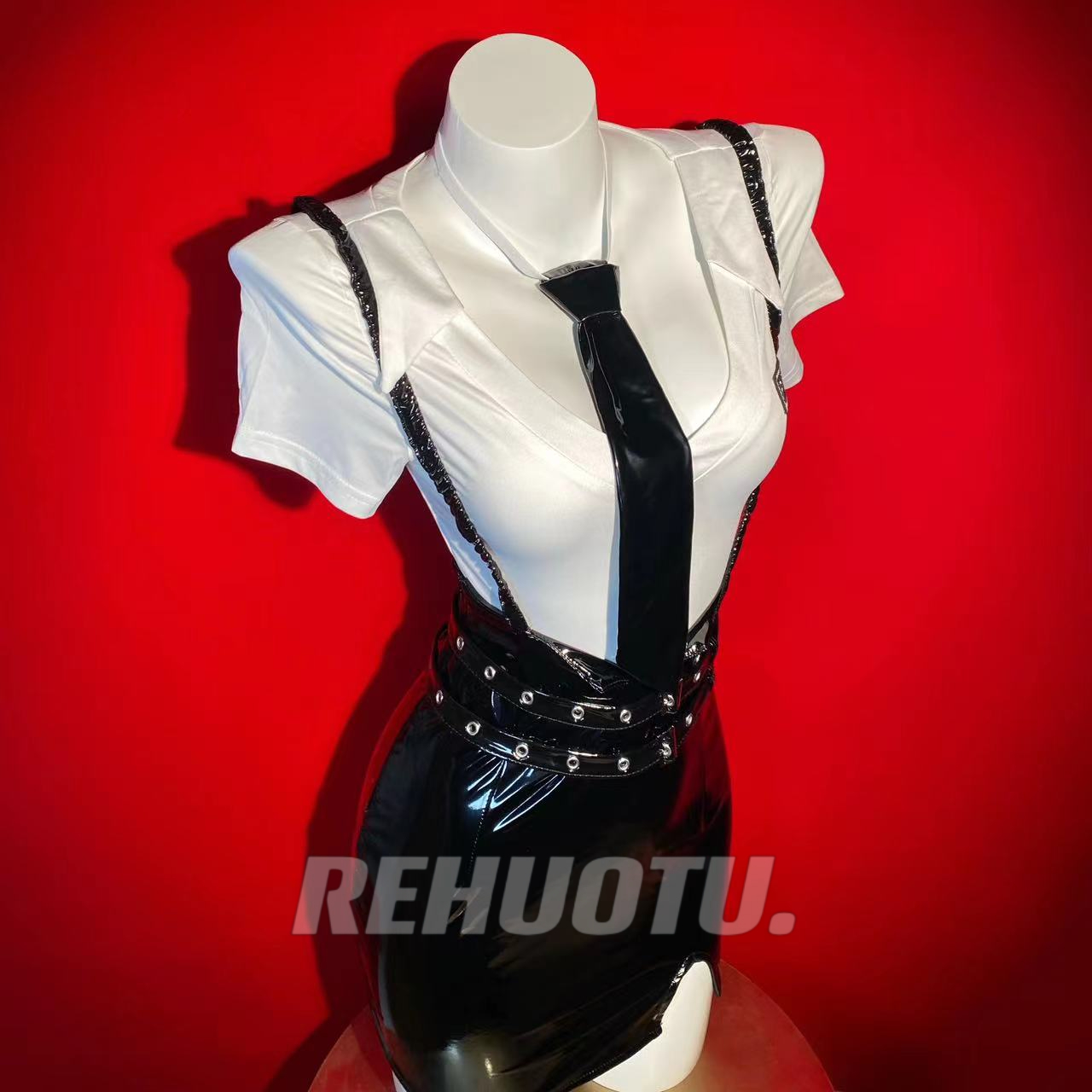 【惹火兔战衣】秘书皮裙 性感修身短裙紧身包臀时尚辣妹气质显瘦