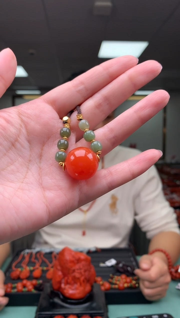 【闪购商品】南红玛瑙项链未镶嵌锁骨珠19mm