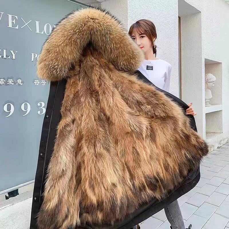 派克服女2024款貉子毛气质保暖派克服女可拆卸内胆外套冬季大衣