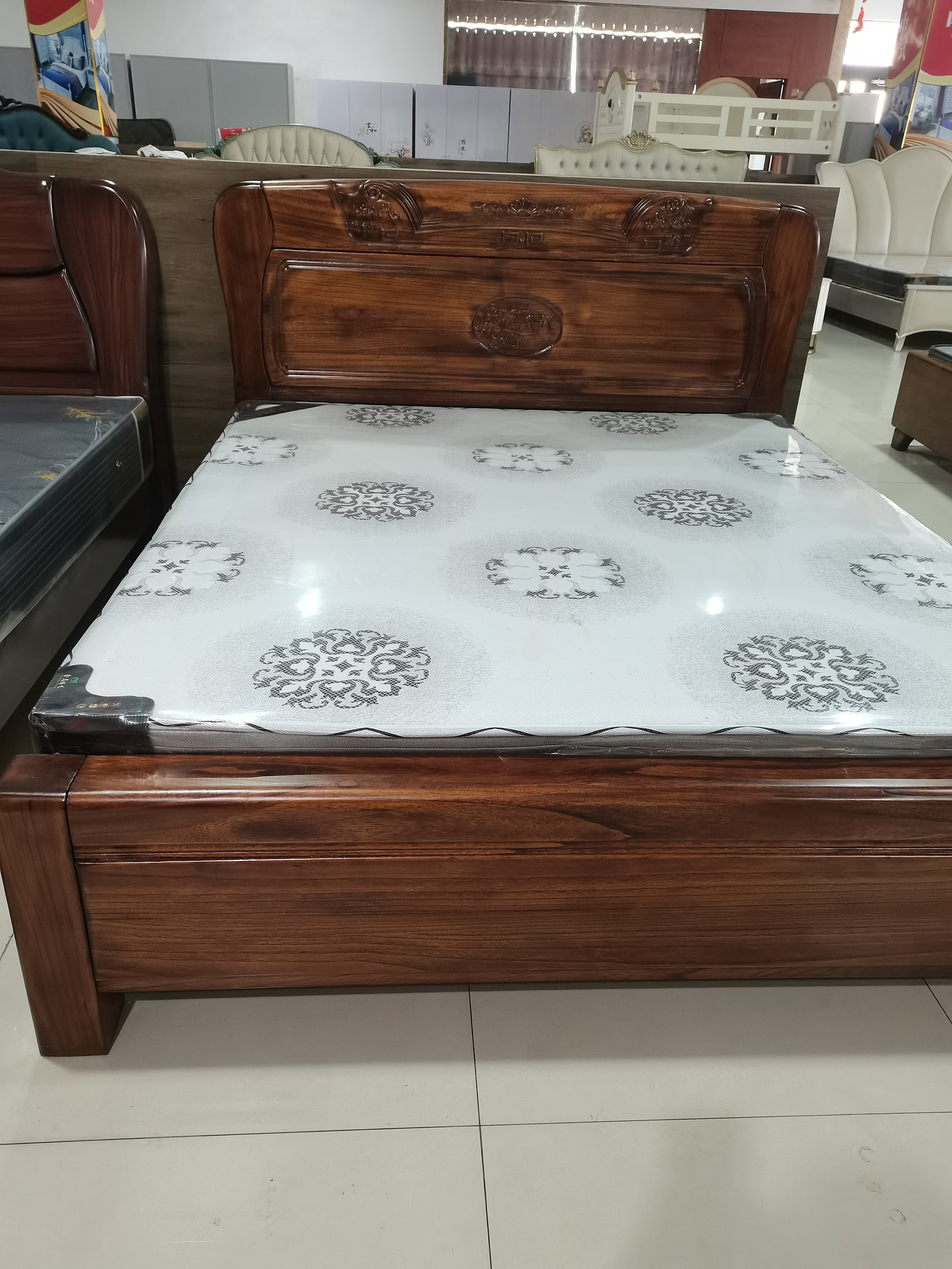 实木床仿古1.8大床明清古典雕花双人家用主卧古风床新中式