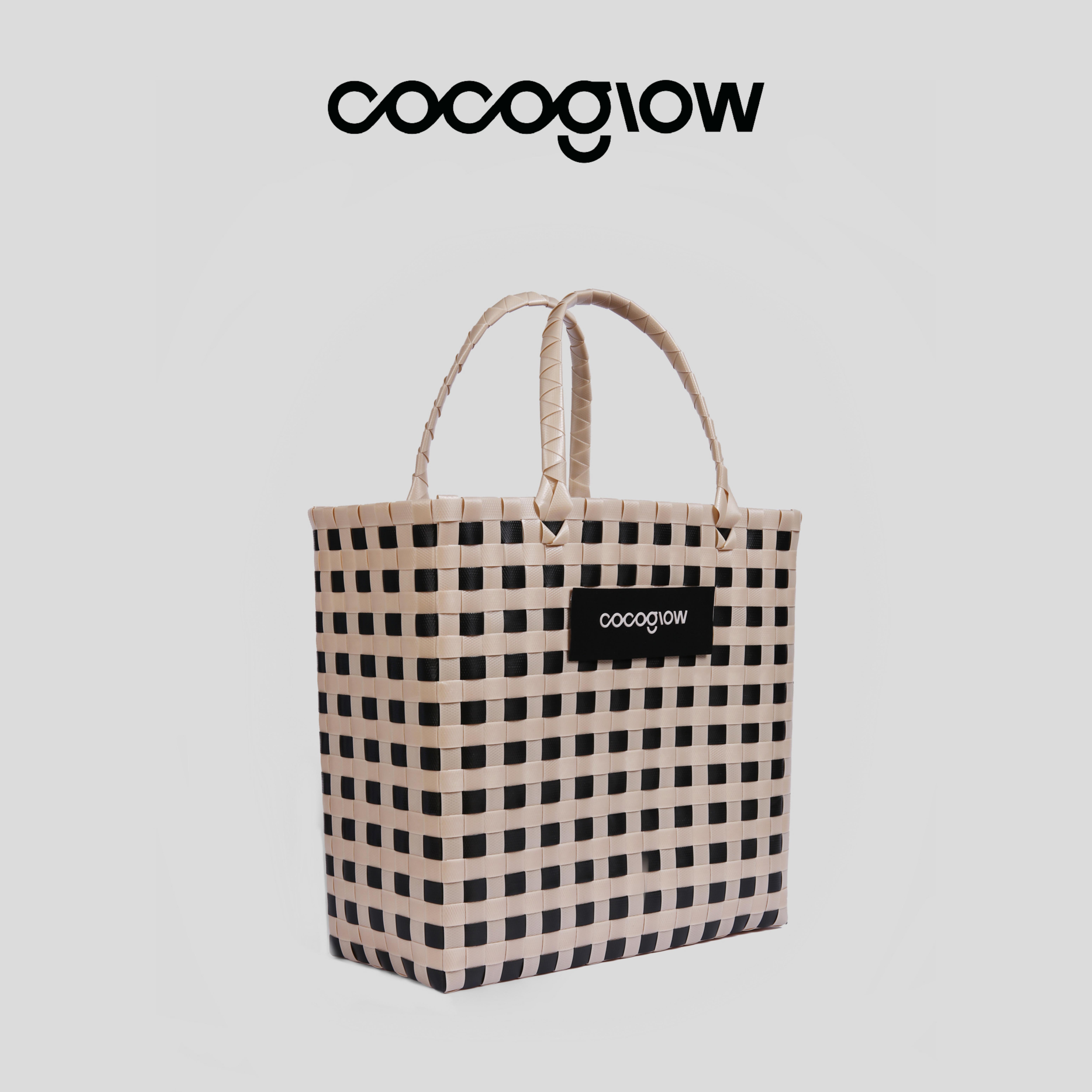 cocoglowPARIS戏梦巴黎系列手工编织菜篮子大号