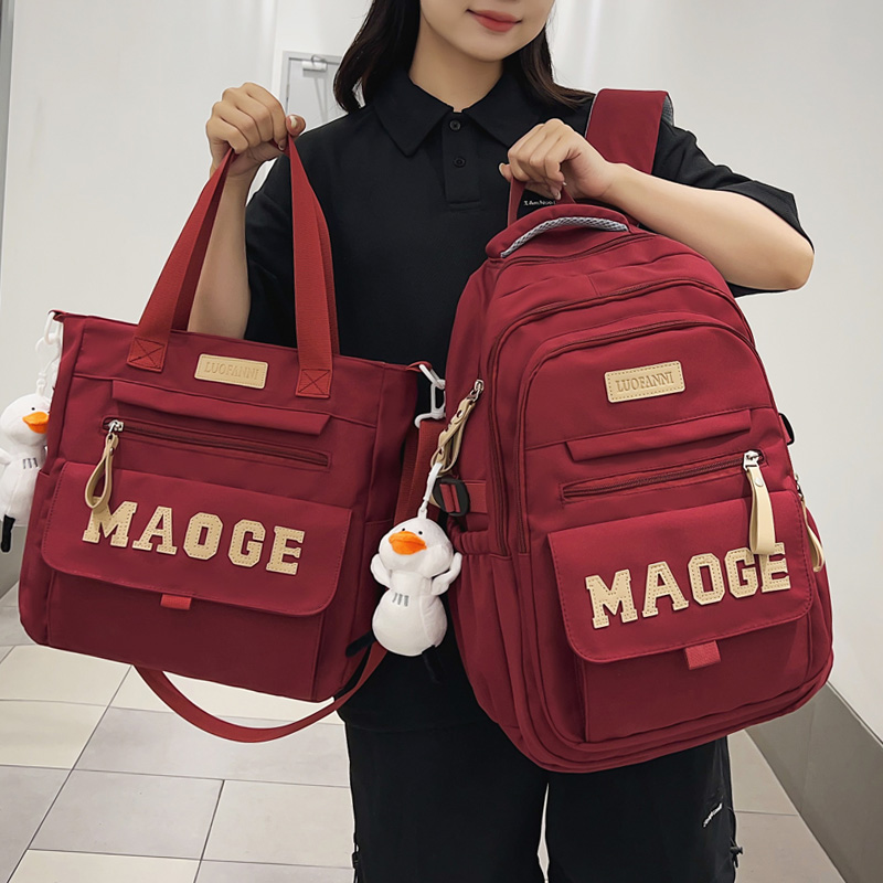 秋冬新款日系减负双肩包女初高中学生大容量书包男孩简约双肩包潮