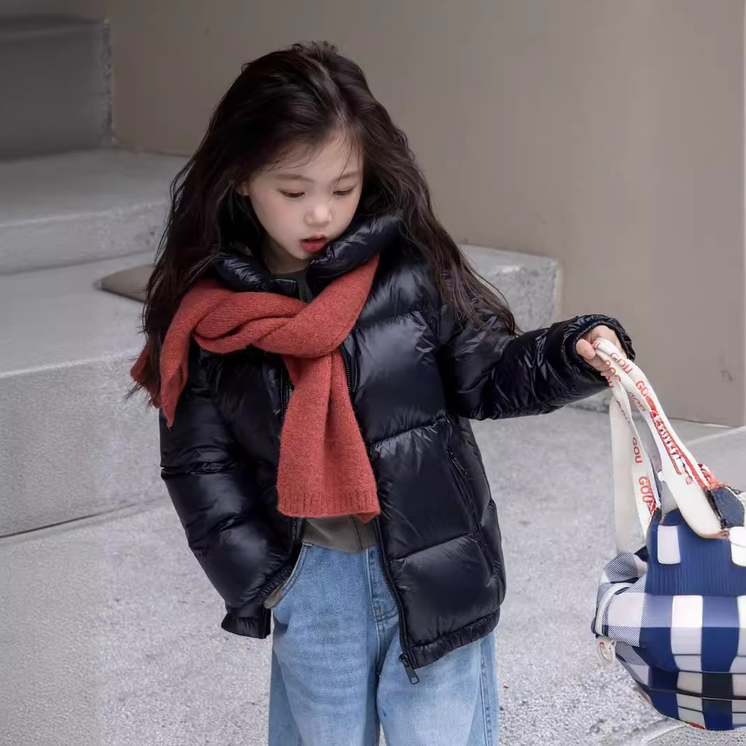 2394 现货冬季儿童短款韩版羽绒服男女童宽松加厚连帽冬外套秋冬