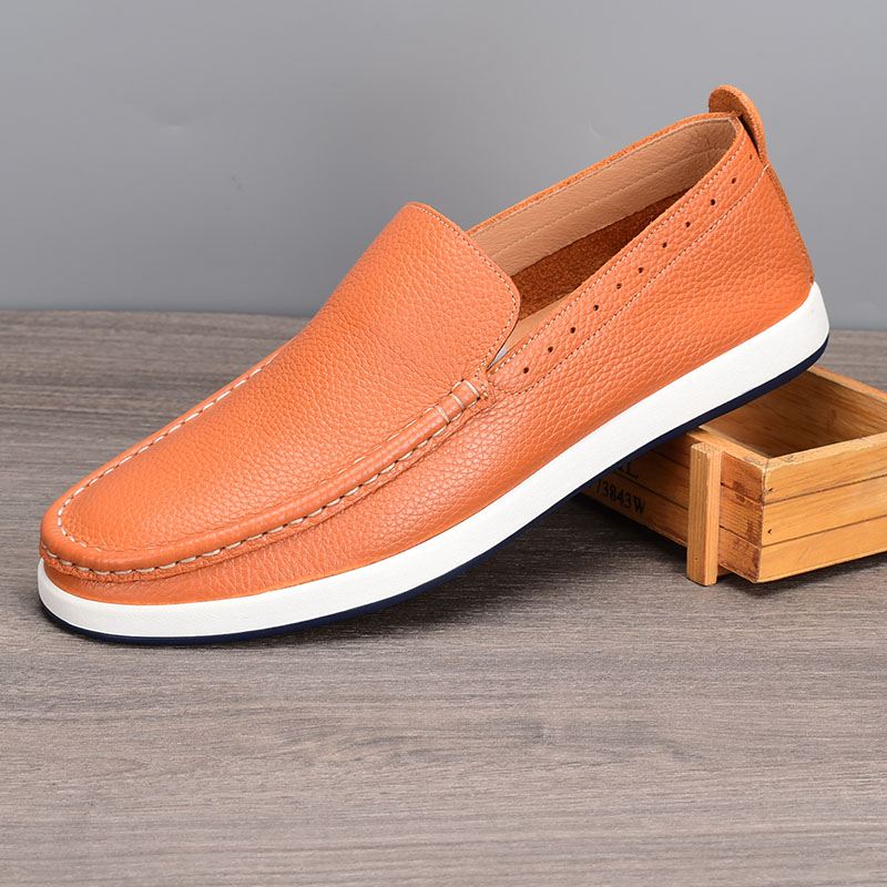 英伦透气男士豆豆鞋男潮流软皮驾车鞋青年软底单层休闲皮鞋男真皮