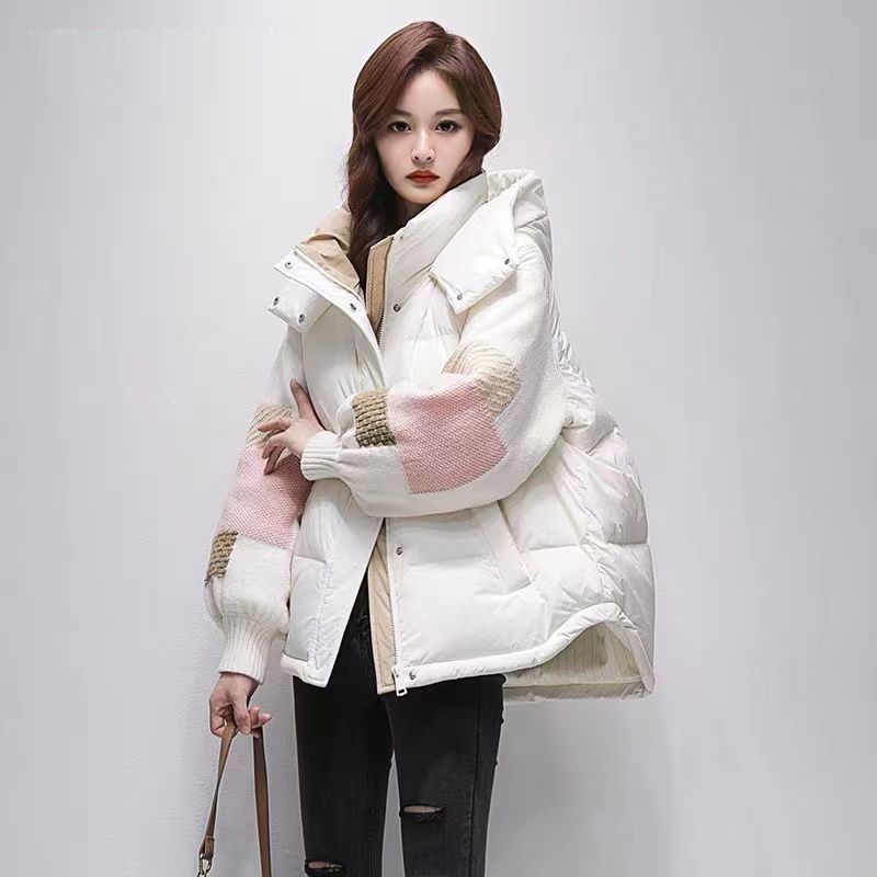 波之利羽绒羽绒衣服女短款2023新款拼接爆款ins潮棉衣加厚秋冬天
