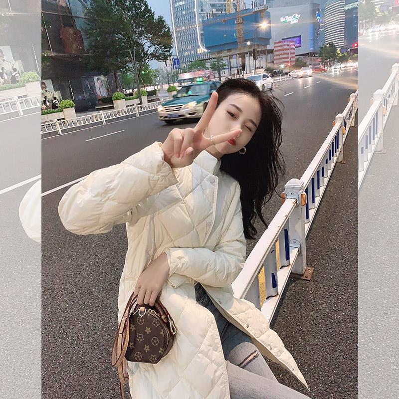 轻薄款羽绒衣服女中2023秋冬新款韩版棉外套潮清仓反季立领长款