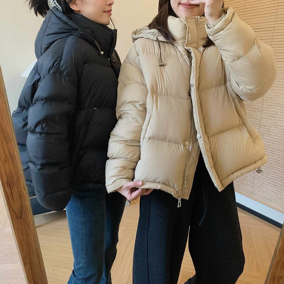 大叮自制清仓！F新国标90白鸭绒AB面连帽加厚羽绒服外套 S4622