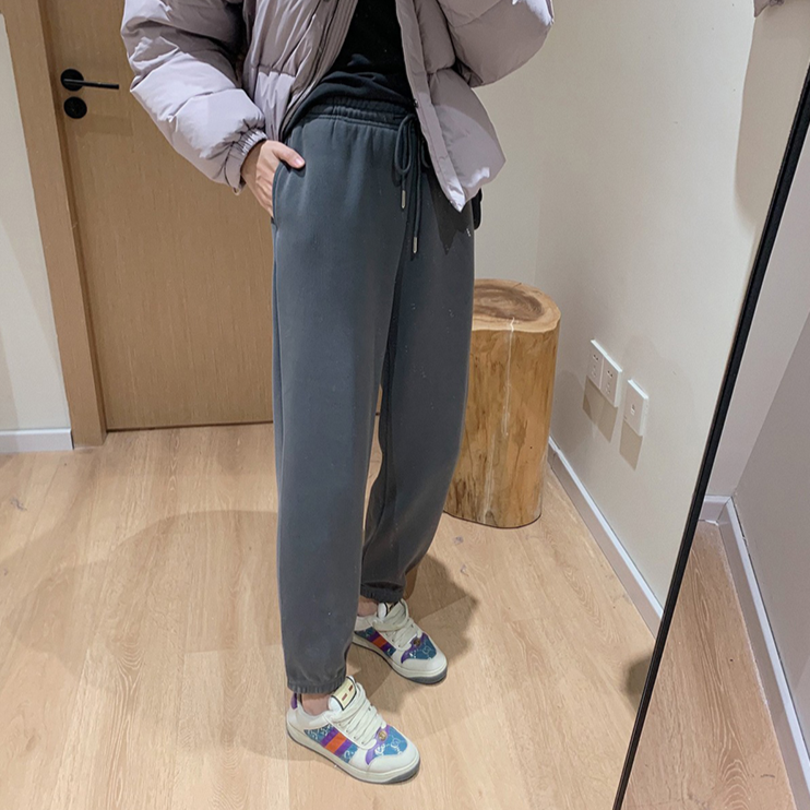 大叮自制 清仓！一体热岩绒束脚卫裤微胖女生裤子休闲裤 K1209