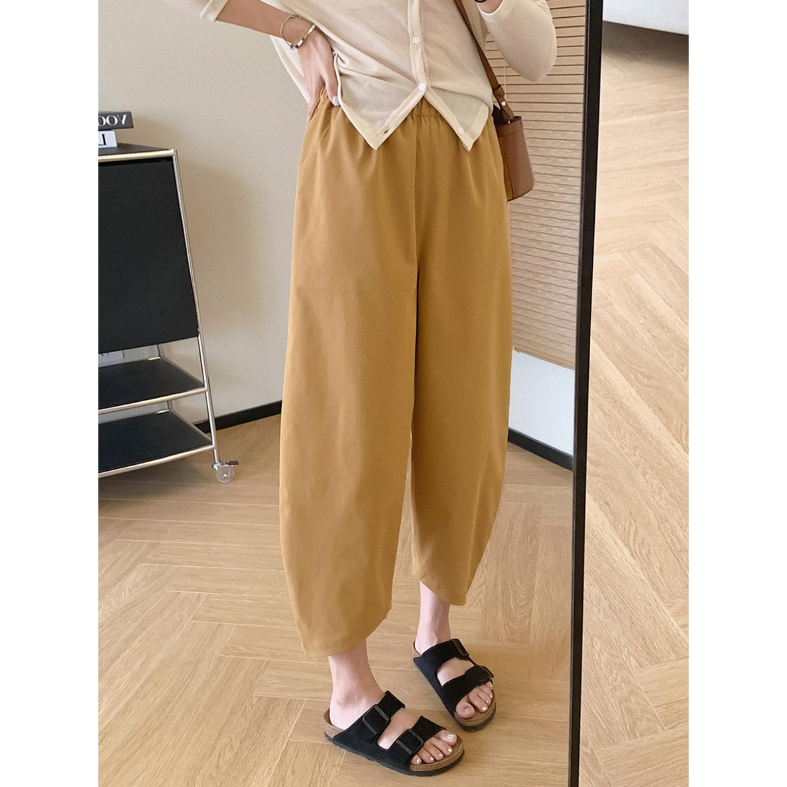 大叮自制 清仓 ！弧型空气感九分薄款显瘦哈伦裤 K1303