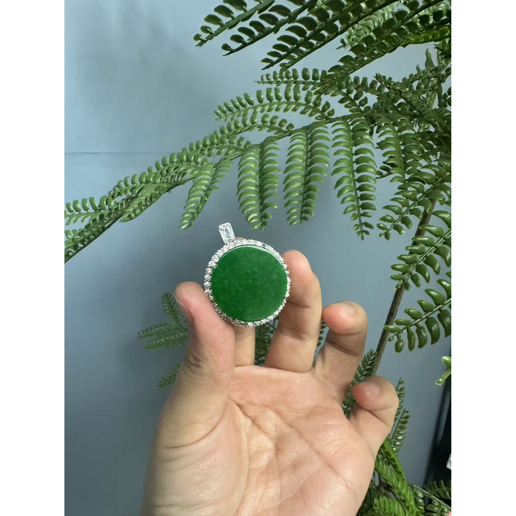 翡翠s925新款太阳花大圆牌吊坠1