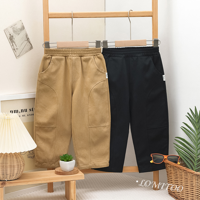 2024秋季新款宽松洋气经典春秋百搭拼接小童休闲裤时尚百搭款8122