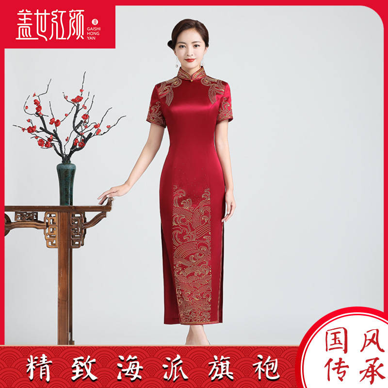 3081锦绣丨盖世红颜丨手工旗袍2025新款日常优雅高端婆婆连衣裙