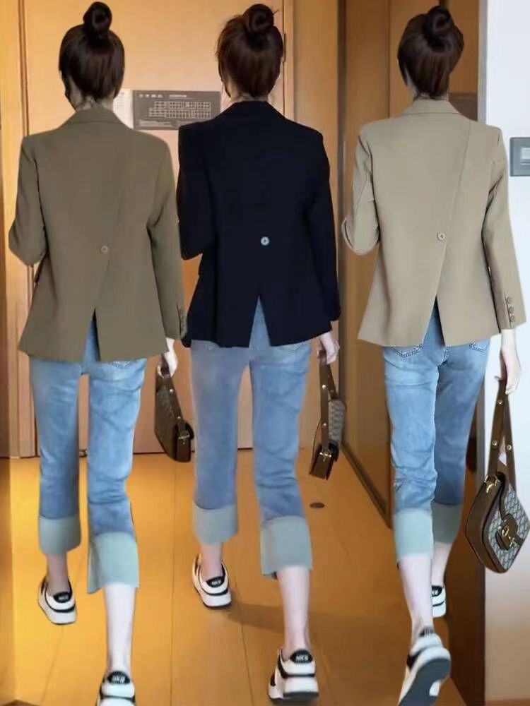 黑色小西装女外套早秋显瘦穿搭时尚百搭百搭西装外套宽松高端新款
