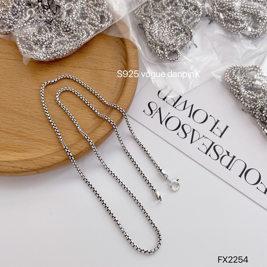 链子925银 【尚古银坊】s925纯银鱼骨百搭项链简约小众时尚个性素链