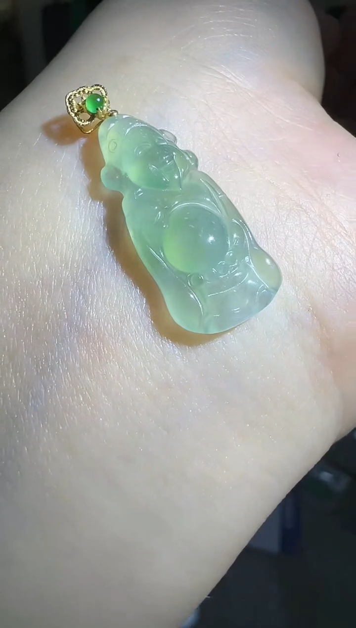 【闪购商品】翡翠吊坠(不含链)18K金镶嵌团购多样性发货拍一付一