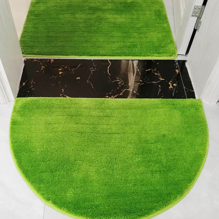 定制半圆形草坪绿色卫生间门口进门地垫门垫卧室防滑地毯门厅脚垫