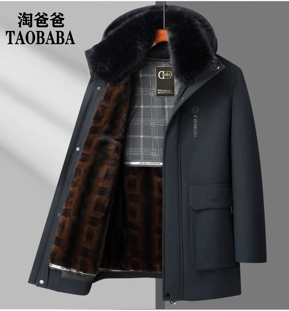 【活里活面一衣三穿】爸爸冬装棉衣中老年男士棉服外套内胆脱卸加绒