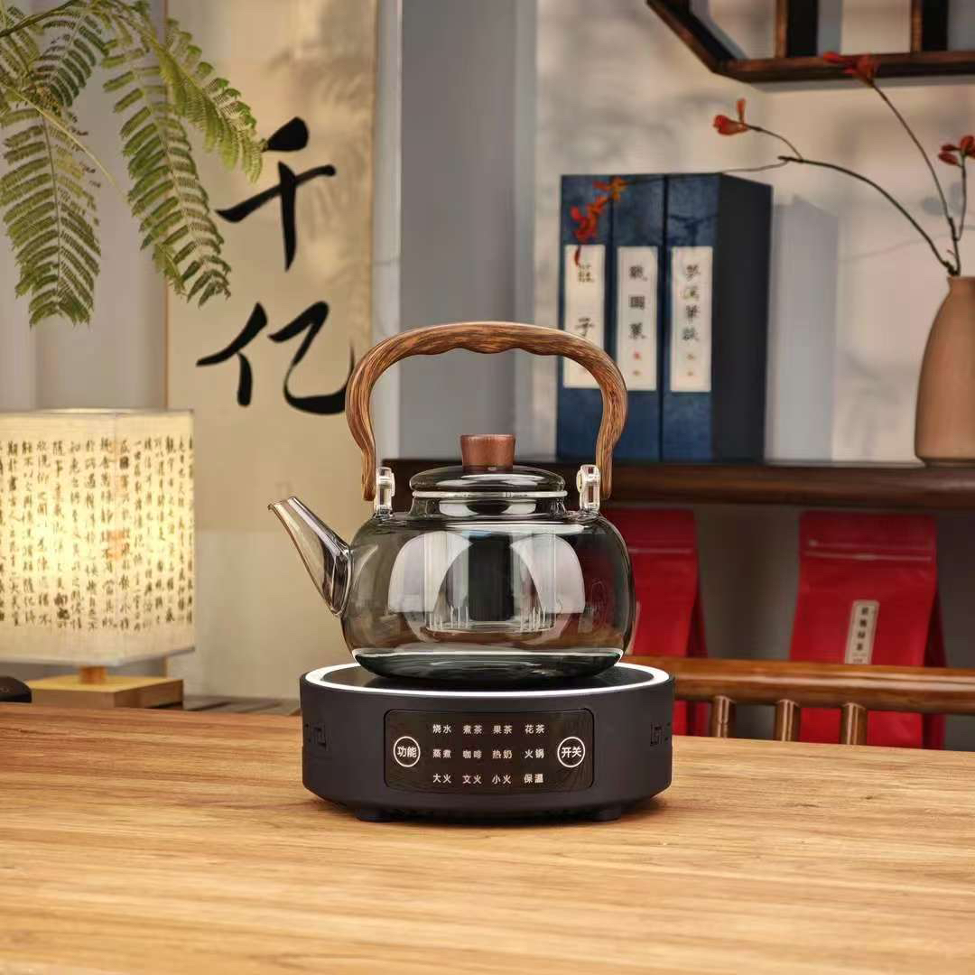 3（工厂直发）黑海于12档煮茶电陶炉➕黑单煮胖胖提梁壶高硼硅玻璃